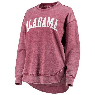 Women's Pressbox Crimson Alabama Crimson Tide Vintage Wash Pullover Sweatshirt