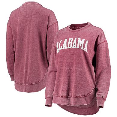 Women's Pressbox Crimson Alabama Crimson Tide Vintage Wash Pullover Sweatshirt