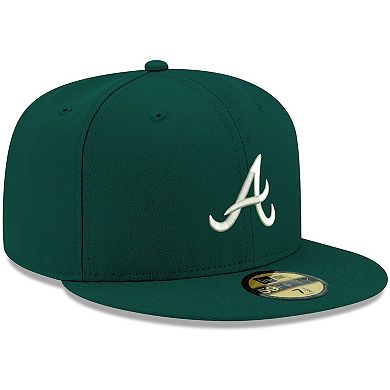 Men's New Era Green Atlanta Braves White Logo 59FIFTY Fitted Hat