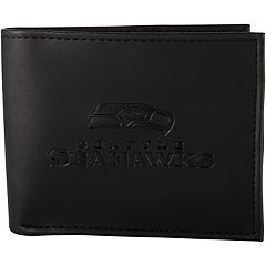 Seattle Seahawks Sideline All-Over Embossed Logo Bifold Leather Wallet *NIB  RARE