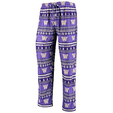 Men's Concepts Sport Purple Washington Huskies Ugly Sweater Long Sleeve T-Shirt and Pants Sleep Set