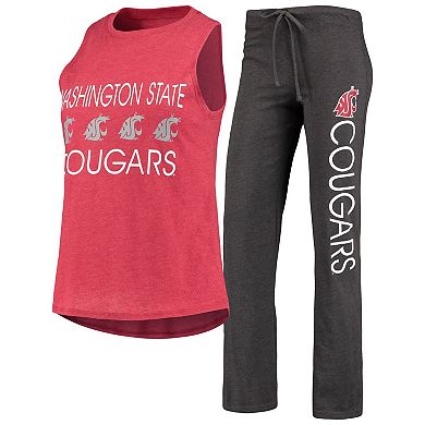 Women's Concepts Sport Crimson/Charcoal Washington State Cougars Team Tank Top & Pants Sleep Set