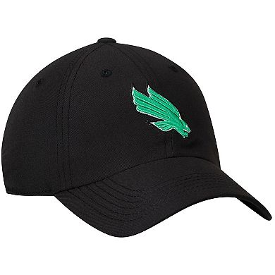 Men's Top of the World Black North Texas Mean Green Primary Logo Staple Adjustable Hat