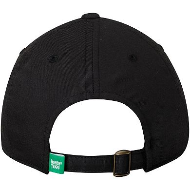 Men's Top of the World Black North Texas Mean Green Primary Logo Staple Adjustable Hat