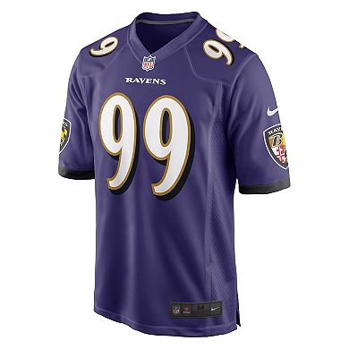 Men's Nike Odafe Oweh Purple Baltimore Ravens Game Jersey