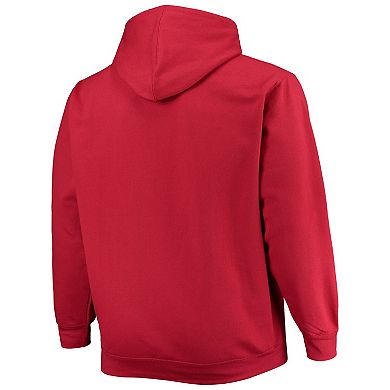 Men's Champion Crimson Oklahoma Sooners Big & Tall Arch Over Logo Powerblend Pullover Hoodie