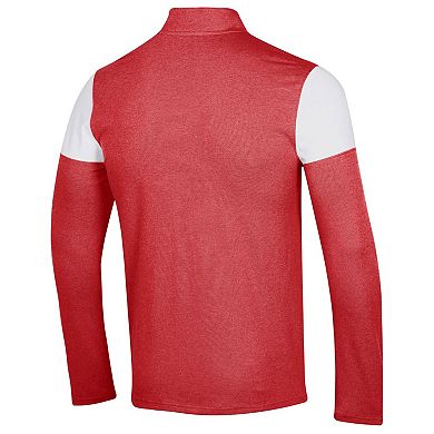 Men's Under Armour Red Wisconsin Badgers Gameday Tri-Blend Quarter-Zip Jacket
