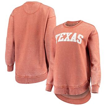 Women's Pressbox Burnt Orange Texas Longhorns Vintage Wash Pullover Sweatshirt