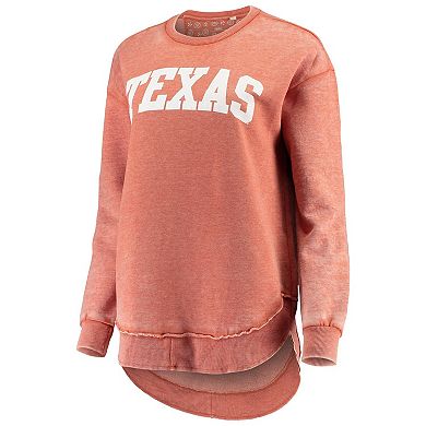 Women's Pressbox Burnt Orange Texas Longhorns Vintage Wash Pullover Sweatshirt