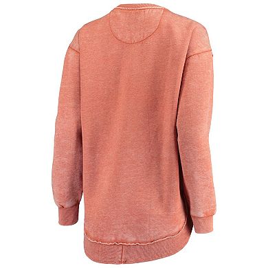 Women's Pressbox Burnt Orange Texas Longhorns Vintage Wash Pullover Sweatshirt