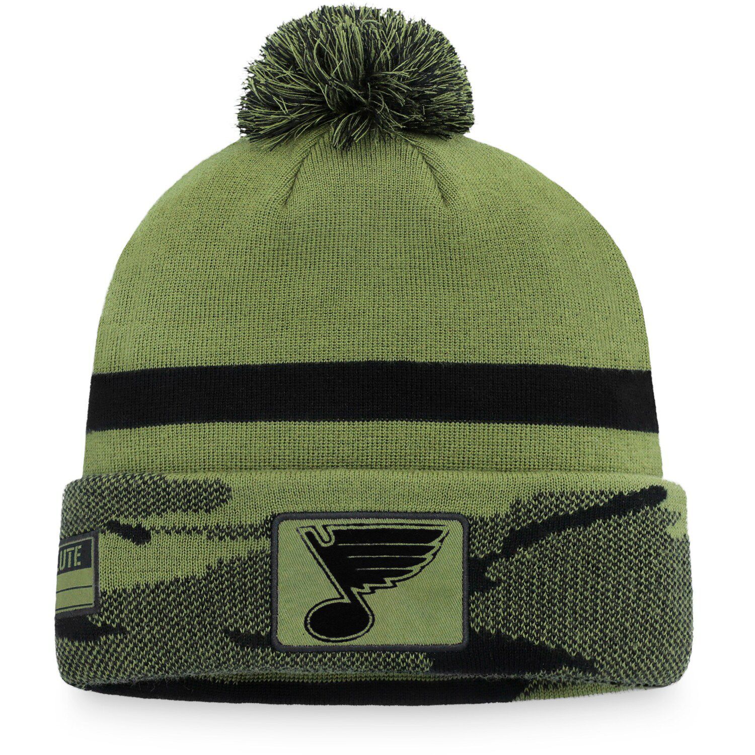 ST. LOUIS BLUES KIDS NEW ERA STRIPED POM KNIT HAT - NAVY