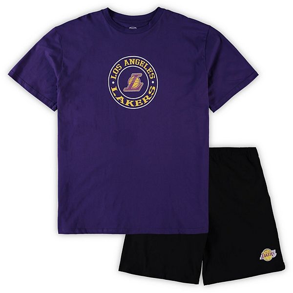 Men's Concepts Sport Purple/Black Los Angeles Lakers Big & Tall T-Shirt &  Shorts Sleep Set