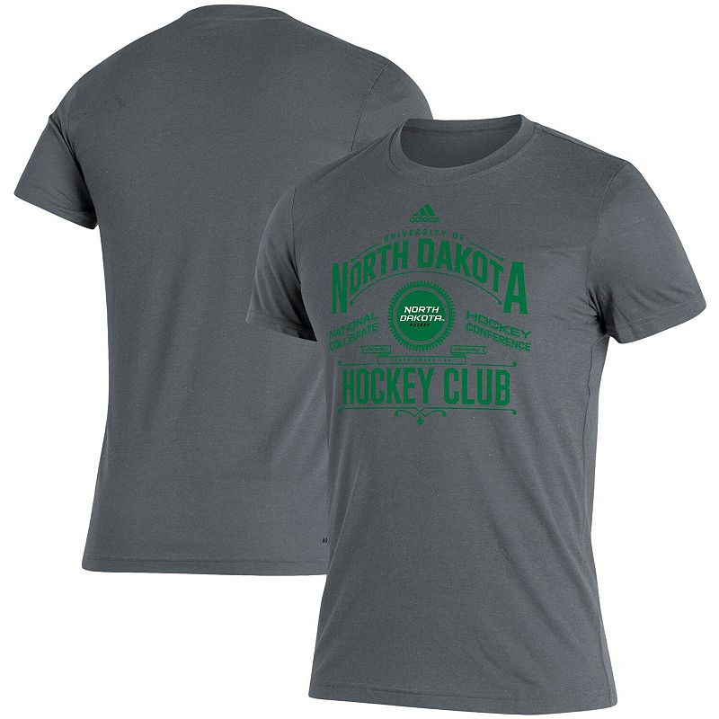 Mens adidas Heathered Gray North Dakota Hockey Blend T-Shirt, Size: Small,