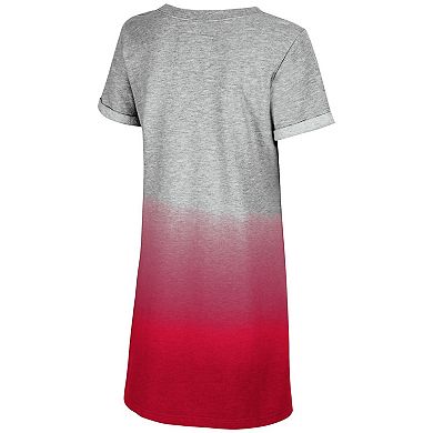 Women's Colosseum Heathered Gray/Scarlet Ohio State Buckeyes Girl World Ombre Dress