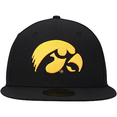 Men's New Era Black Iowa Hawkeyes Logo Basic 59FIFTY Fitted Hat