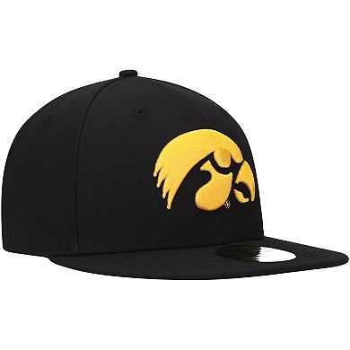 Men's New Era Black Iowa Hawkeyes Logo Basic 59FIFTY Fitted Hat