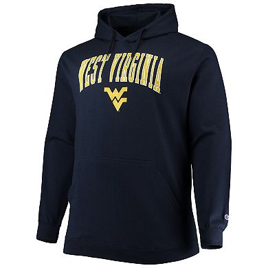 Men's Champion Navy West Virginia Mountaineers Big & Tall Arch Over Logo Powerblend Pullover Hoodie