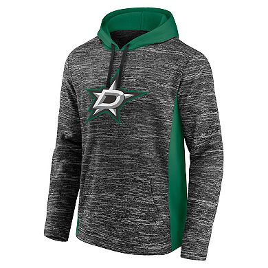 Men's Fanatics Branded Charcoal/Kelly Green Dallas Stars Instant Replay Space-Dye Pullover Hoodie