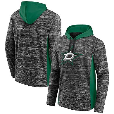 Men's Fanatics Branded Charcoal/Kelly Green Dallas Stars Instant Replay Space-Dye Pullover Hoodie