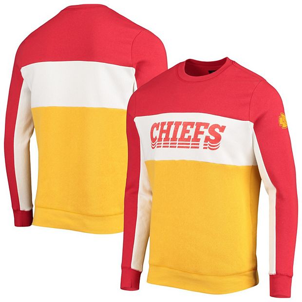 Youth Kansas City Chiefs Red Color Block Raglan Pullover Hoodie 