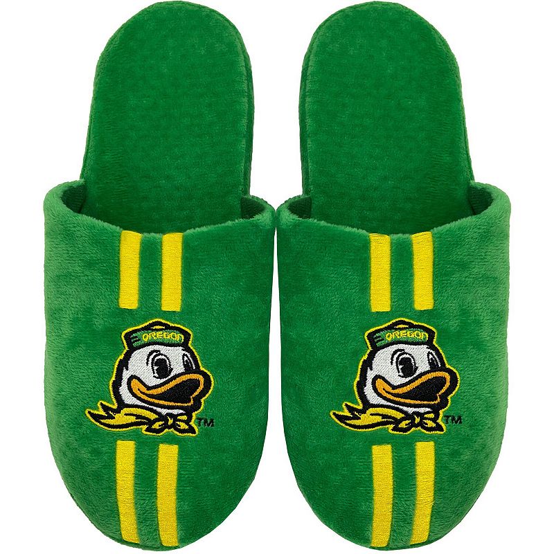 Mens FOCO Oregon Ducks Striped Team Slippers, Size: Small, UOO Green