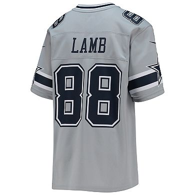 Youth Nike CeeDee Lamb Silver Dallas Cowboys Inverted Team Game Jersey