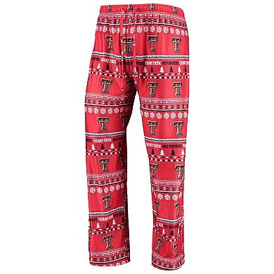 Men's Concepts Sport Red Texas Tech Red Raiders Ugly Sweater Long Sleeve T-Shirt and Pants Sleep Set