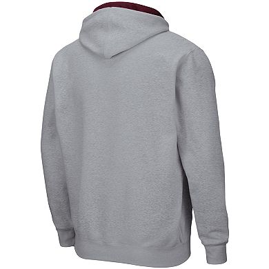 Men's Colosseum Heathered Gray Texas A&M Aggies Arch & Logo 3.0 Full-Zip Hoodie