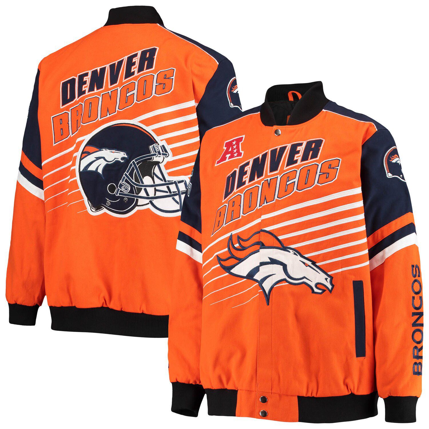 Denver Broncos Starter Extreme Full-Zip Hoodie - Royal/Orange