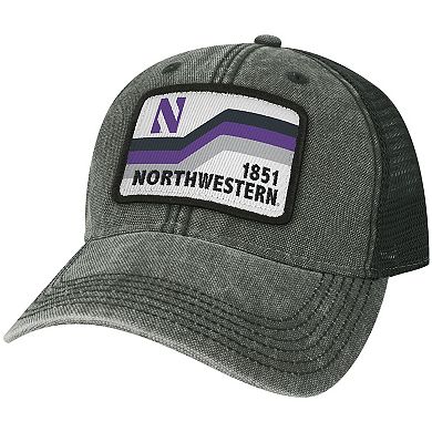 Men's Black Northwestern Wildcats Sun & Bars Dashboard Trucker Snapback Hat