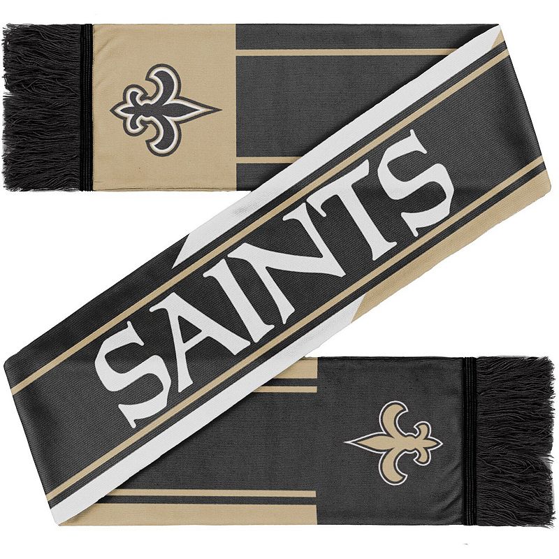 FOCO New Orleans Saints Color Wave Wordmark Scarf, SNT Black