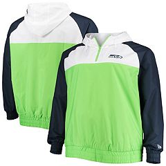 Youth Neon Green/College Navy Seattle Seahawks Goal Line Stance Full-Zip  Hoodie Windbreaker