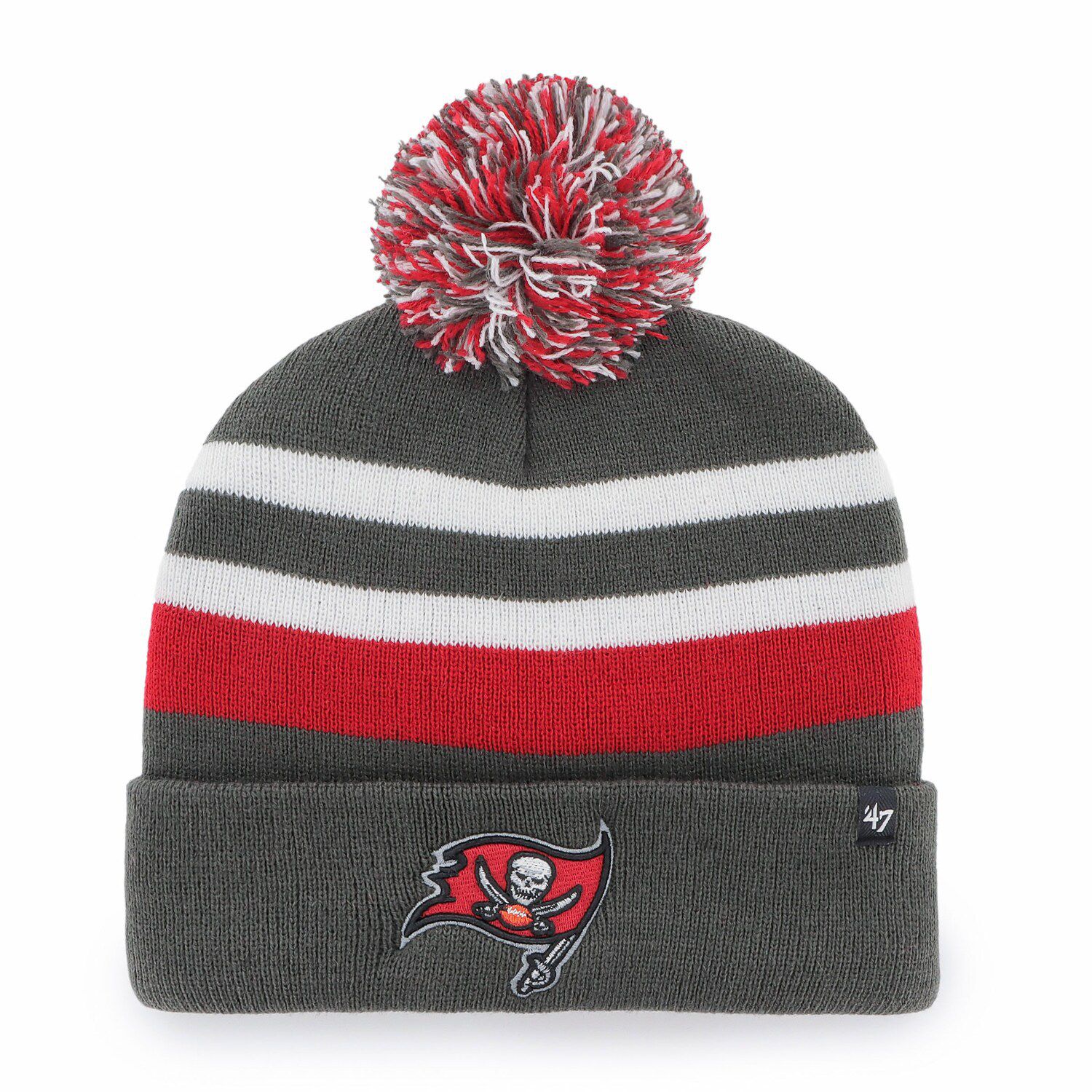 Women's Fanatics Branded Heather Gray Tampa Bay Buccaneers Ash Cuffed Knit  Hat with Pom