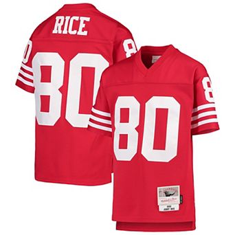 Youth Mitchell & Ness Jerry Rice Scarlet San Francisco 49ers 1990 Legacy Retired Player Jersey
