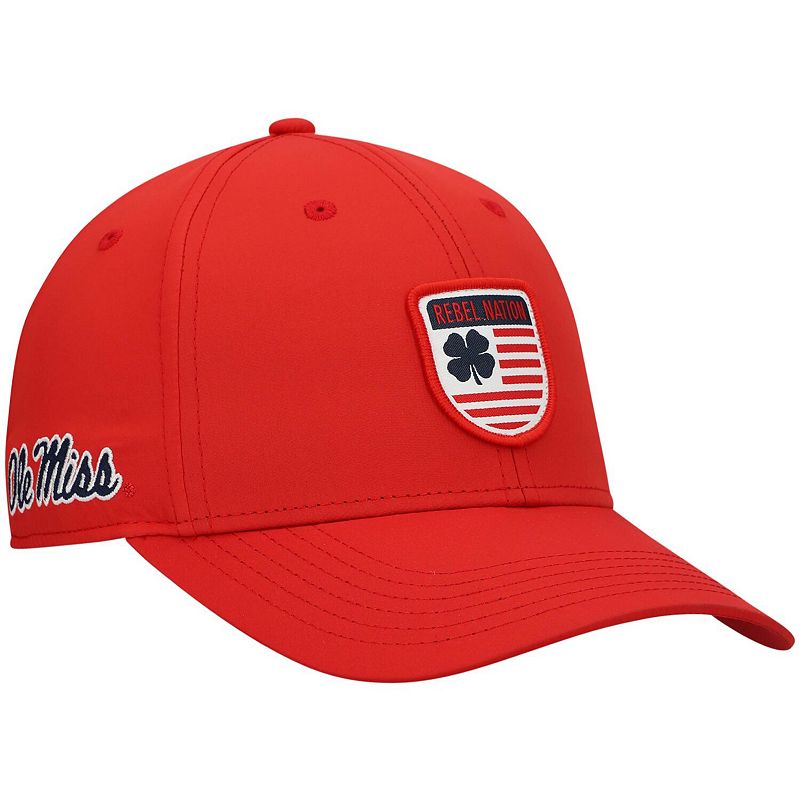 Mens Red Ole Miss Rebels Nation Shield Snapback Hat, OLE Red