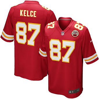 Men's Nike Travis Kelce Red Kansas City Chiefs Team Game Jersey