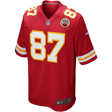 Men's Nike Travis Kelce Red Kansas City Chiefs Team Game Jersey
