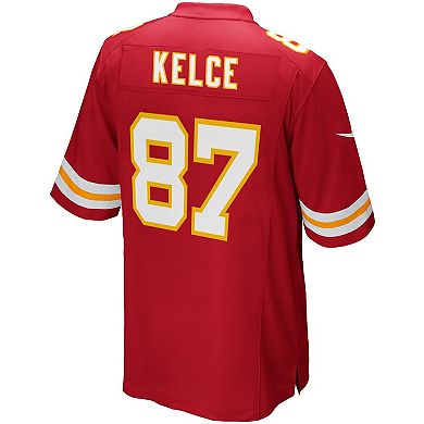Men's Nike Travis Kelce Red Kansas City Chiefs Team Game Jersey