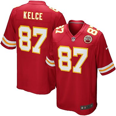 Men's Nike Travis Kelce Red Kansas City Chiefs Team Game Jersey