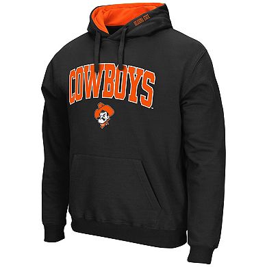Men's Colosseum Black Oklahoma State Cowboys Arch & Logo 3.0 Pullover Hoodie
