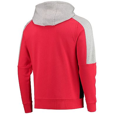 Men's Starter Red/Black Chicago Blackhawks Playoffs Color Block Full-Zip Hoodie