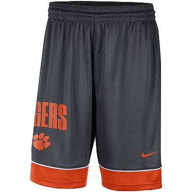 Men's Nike Charcoal/Orange Clemson Tigers Fast Break Performance Shorts