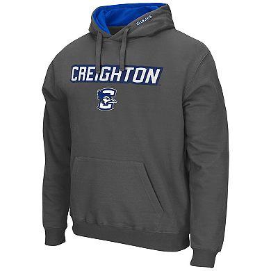 Men's Colosseum Charcoal Creighton Bluejays Arch and Logo Pullover Hoodie
