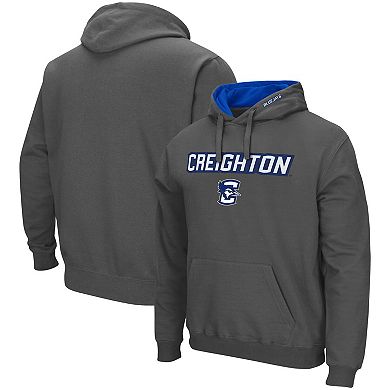 Men's Colosseum Charcoal Creighton Bluejays Arch and Logo Pullover Hoodie