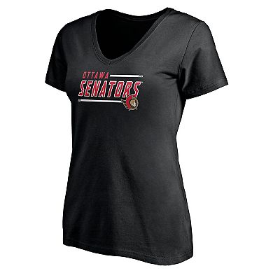 Women's Fanatics Branded Black Ottawa Senators Plus Size Mascot In Bounds V-Neck T-Shirt