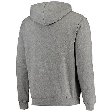 Men's Colosseum Heathered Gray Illinois Fighting Illini Arch & Logo 3.0 Full-Zip Hoodie
