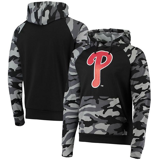 Men's FOCO Black Philadelphia Phillies Camo Raglan Pullover Hoodie