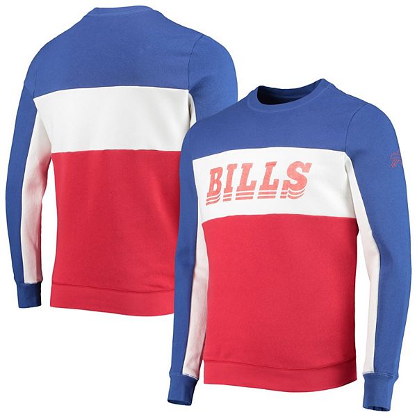 Men's New Era Royal/Red Buffalo Bills Colorblocked Pullover Hoodie Size: 3XL