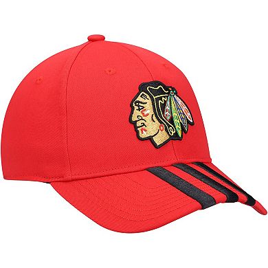 Men's adidas Red Chicago Blackhawks Locker Room Three Stripe Adjustable Hat