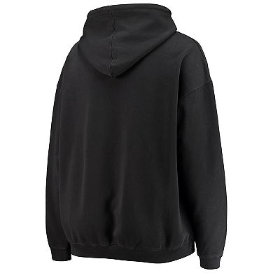 Women's Pressbox Black Alabama Crimson Tide Rock n Roll Super Oversized Pullover Hoodie